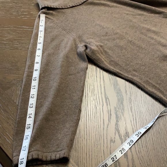 Rafaella brown scoop neckline long sleeve pullover woven knit sweater - Picture 16 of 16